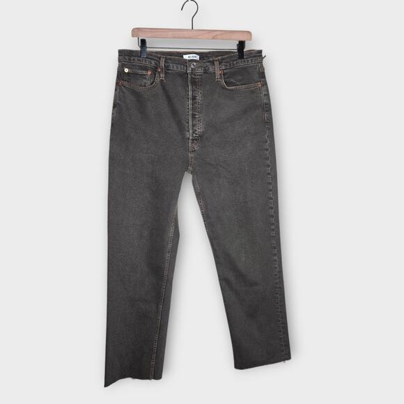 NEW RE/DONE Womens 70s Ultra High Rise Stove Pipe Gray Tan Jeans Sz 32 Retro - Picture 1 of 6